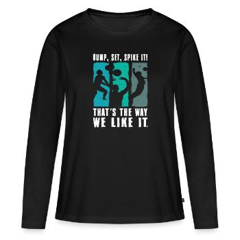 Bump Set Spike It Volleyball Graphic Gift Idea - T-shirt manches longues Premium bio Femme - noir - Devant - Julia (174cm)