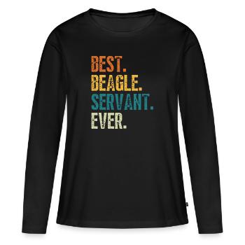 MEILLEUR SERVITEUR BEAGLE DE TOUS LES TEMPS - T-shirt manches longues Premium bio Femme - noir - Devant - Julia (174cm)
