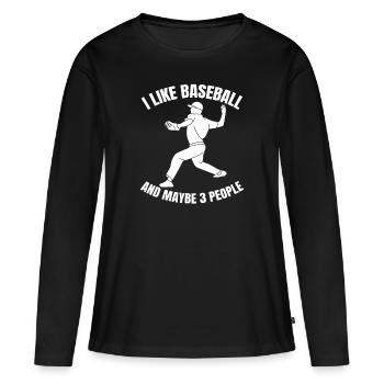 Joueurs de baseball Équipe de baseball Joueurs de baseball Joueurs de baseball - T-shirt manches longues Premium bio Femme - noir - Devant - Julia (174cm)