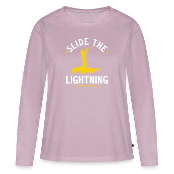 Trombone Player Lightning Quote, Funny Trombonist - Frauen Premium Bio Langarmshirt - Altrosa - Vorne - Julia (174cm)
