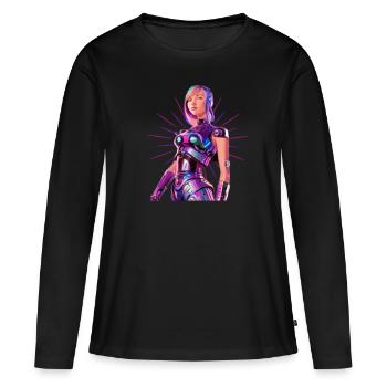 Space Girl 1 - T-shirt manches longues Premium bio Femme - noir - Devant - Julia (174cm)