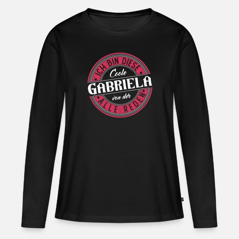 Gabriela Geschenkidee Geschenk Geburtstag - Frauen Premium Bio Langarmshirt - Schwarz
