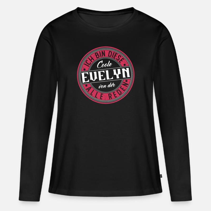 Evelyn Geschenkidee Geschenk Geburtstag - Frauen Premium Bio Langarmshirt - Schwarz
