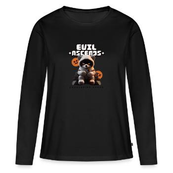 CONQUÉRIR L’ESPACE pour l’Enfer - T-shirt manches longues Premium bio Femme - noir - Devant - Julia (174cm)
