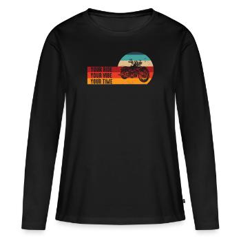 Your Ride Your Vibe Your Time - T-shirt manches longues Premium bio Femme - noir - Devant - Julia (174cm)
