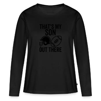 C’est mon fils là-bas - T-shirt manches longues Premium bio Femme - noir - Devant - Julia (174cm)