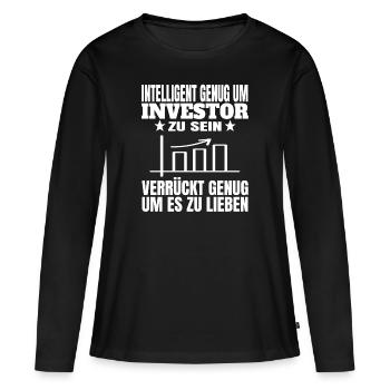 Stock Exchange Stock Market Share Prices Shares Investment - Women's Premium Organic Long Sleeve Shirt - black - Front - Julia (174cm)