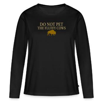 Ne caressez pas les vaches moelleuses - T-shirt manches longues Premium bio Femme - noir - Devant - Julia (174cm)