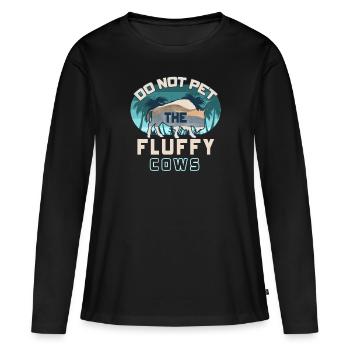 Ne caressez pas les vaches moelleuses - T-shirt manches longues Premium bio Femme - noir - Devant - Julia (174cm)