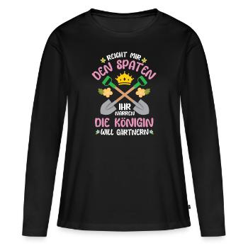 Reicht mir den Sparten Garten Gärtner Gärtnerin - Frauen Premium Bio Langarmshirt - Schwarz - Vorne - Julia (174cm)
