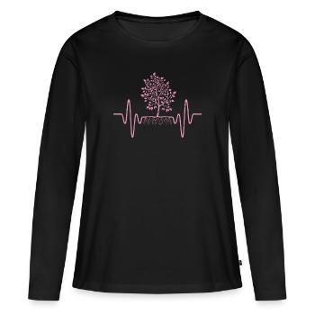 Heartbeat ECG Garden Gardener Outfit - T-shirt manches longues Premium bio Femme - noir - Devant - Julia (174cm)