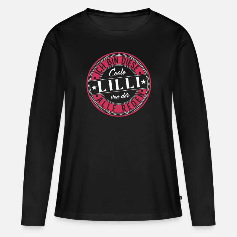 Lilli Geschenkidee Geschenk Geburtstag - Frauen Premium Bio Langarmshirt - Schwarz