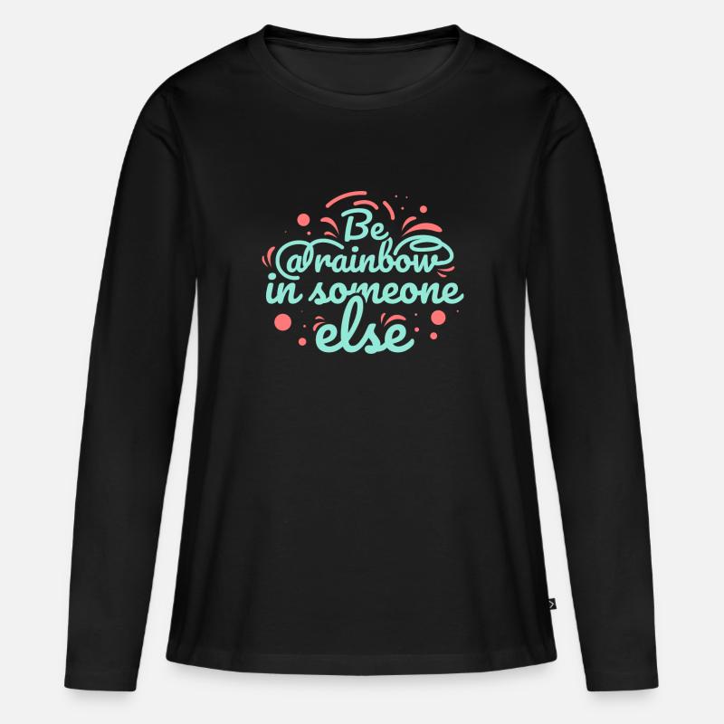 Be a rainbow Kindness - Frauen Premium Bio Langarmshirt - Schwarz