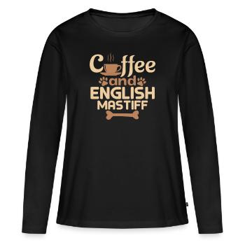 coffe and english mastiff pet lover - Women's Premium Organic Long Sleeve Shirt - black - Front - Julia (174cm)