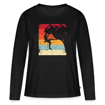 Bouldering Mountaineering Free Climbing Climbing - Women's Premium Organic Long Sleeve Shirt - black - Front - Julia (174cm)
