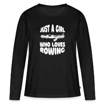 Équipe d’aviron Club d’aviron Aviron Aviron - T-shirt manches longues Premium bio Femme - noir - Devant - Julia (174cm)