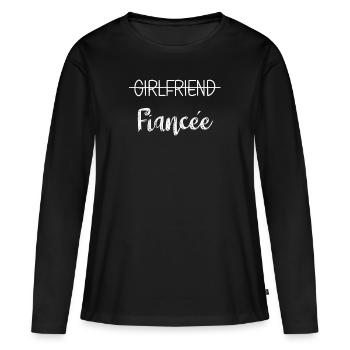 Fiancée Fiancée Fianc - T-shirt manches longues Premium bio Femme - noir - Devant - Julia (174cm)