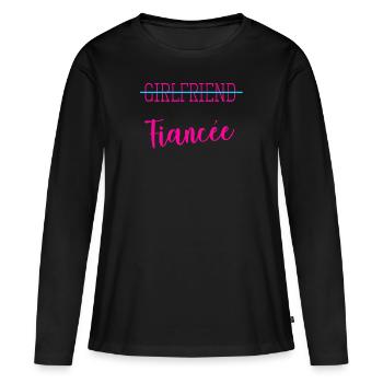 Fiancée Fiancée Fianc - T-shirt manches longues Premium bio Femme - noir - Devant - Julia (174cm)