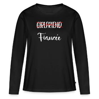 Fiancée Fiancée Fianc - T-shirt manches longues Premium bio Femme - noir - Devant - Julia (174cm)