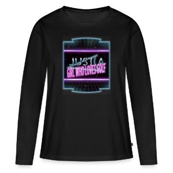 Citation Puter Geek Golfvêtements ChristianGolf - T-shirt manches longues Premium bio Femme - noir - Devant - Julia (174cm)