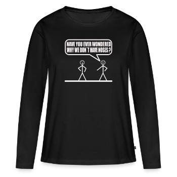 Funny stick figure - Women's Premium Organic Long Sleeve Shirt - black - Front - Julia (174cm)