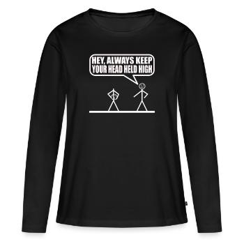 Funny stick figure - Women's Premium Organic Long Sleeve Shirt - black - Front - Julia (174cm)