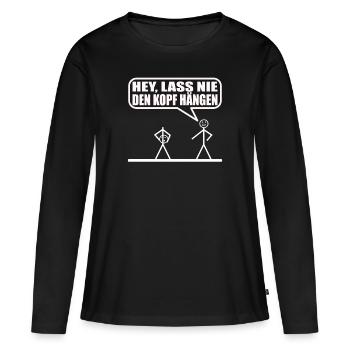 Funny stick figure - Women's Premium Organic Long Sleeve Shirt - black - Front - Julia (174cm)