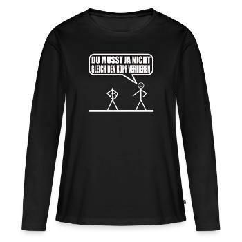 Funny stick figure - Women's Premium Organic Long Sleeve Shirt - black - Front - Julia (174cm)