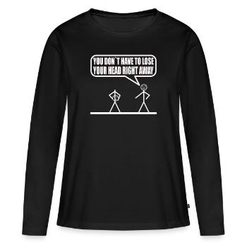 Funny stick figure - Women's Premium Organic Long Sleeve Shirt - black - Front - Julia (174cm)