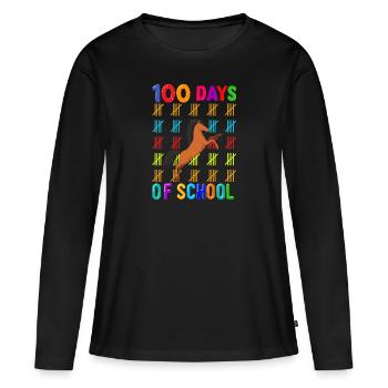 100 jours école école enfant école débutants chevaux - T-shirt manches longues Premium bio Femme - noir - Devant - Julia (174cm)