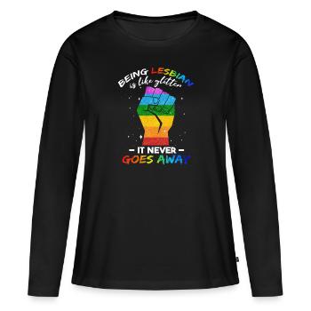 Lustiger lesbischer Pride-Monat - Frauen Premium Bio Langarmshirt - Schwarz - Vorne - Julia (174cm)