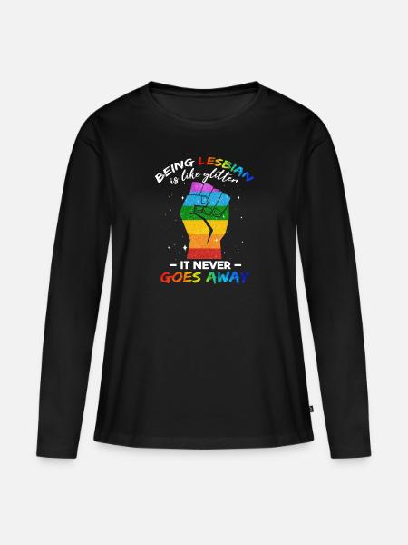 Funny Lesbian Pride Month - Women's Premium Organic Long Sleeve Shirt - black