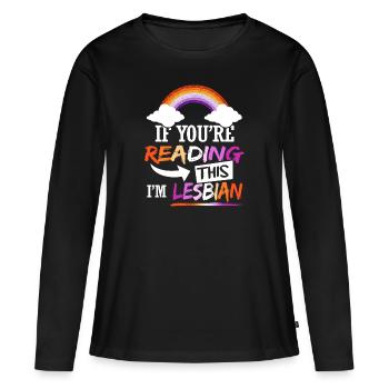 Je suis lesbienne - T-shirt manches longues Premium bio Femme - noir - Devant - Julia (174cm)