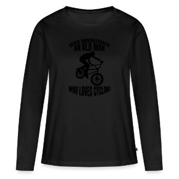 Bicycle Cyclists Cyclists Cycling Cyclists - Women's Premium Organic Long Sleeve Shirt - black - Front - Julia (174cm)