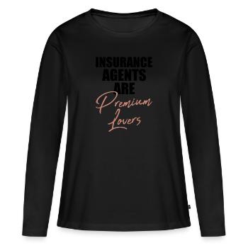 Agent d’assurance Évaluateur Courtier d’assurance - T-shirt manches longues Premium bio Femme - noir - Devant - Julia (174cm)