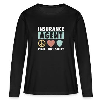 Agent d’assurance Évaluateur Courtier d’assurance - T-shirt manches longues Premium bio Femme - noir - Devant - Julia (174cm)