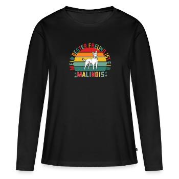 Mein bester Freund ist ein Malinois Hundeliebe - Frauen Premium Bio Langarmshirt - Schwarz - Vorne - Julia (174cm)