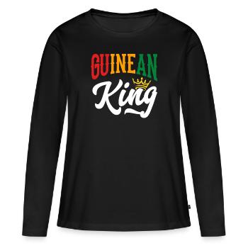 Roi de Guinée Guinée Drapeau de Guinée - T-shirt manches longues Premium bio Femme - noir - Devant - Julia (174cm)