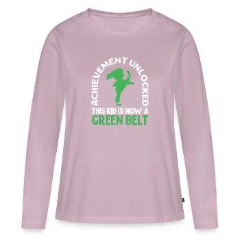 Achievement unlocked This Kid Is Now Gree | Karate - Women's Premium Organic Long Sleeve Shirt - dusky pink - Front - Julia (174cm)