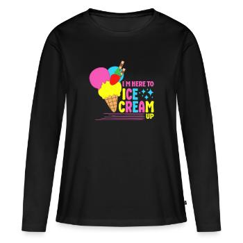À ici à la crème glacée jusqu’à gelato dessert popsicle - T-shirt manches longues Premium bio Femme - noir - Devant - Julia (174cm)
