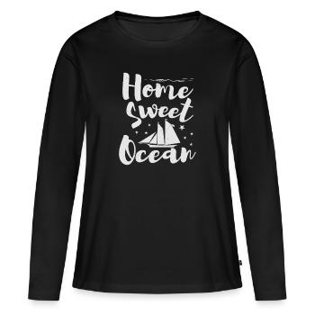 HOME SWEET OCEAN 2 - Women's Premium Organic Long Sleeve Shirt - black - Front - Julia (174cm)