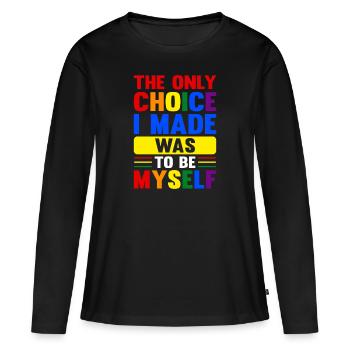 être moi-même - T-shirt manches longues Premium bio Femme - noir - Devant - Julia (174cm)