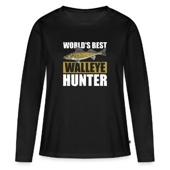 Zander Pike Fishing Anglers - Women's Premium Organic Long Sleeve Shirt - black - Front - Julia (174cm)