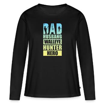 Zander Pike Fishing Anglers - Women's Premium Organic Long Sleeve Shirt - black - Front - Julia (174cm)