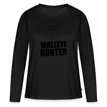 Zander Pike Fishing Anglers - Women's Premium Organic Long Sleeve Shirt - black - Front - Julia (174cm)