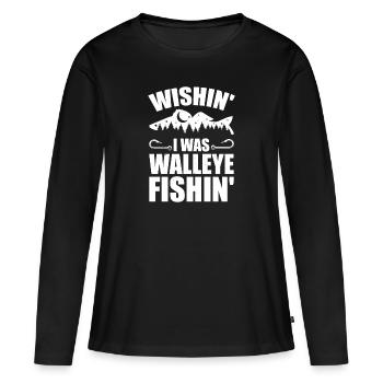 Zander Pike Fishing Anglers - Women's Premium Organic Long Sleeve Shirt - black - Front - Julia (174cm)