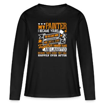 Painter My Painter - Women's Premium Organic Long Sleeve Shirt - black - Front - Julia (174cm)