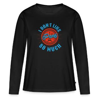 JE N’AIME PAS TELLEMENT PARIS - T-shirt manches longues Premium bio Femme - noir - Devant - Julia (174cm)