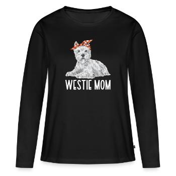 West Highland White Terrier Westie - T-shirt manches longues Premium bio Femme - noir - Devant - Julia (174cm)