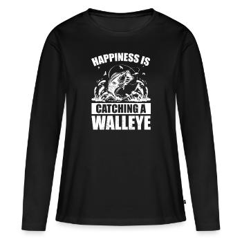 Zander Pike Fishing Anglers - Women's Premium Organic Long Sleeve Shirt - black - Front - Julia (174cm)